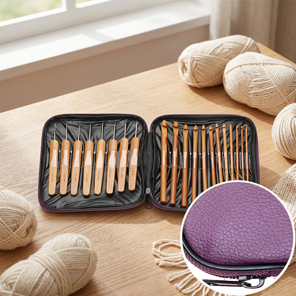 74pcs Bamboo Crochet Hooks Set - đánh giá và giá Tool Bag