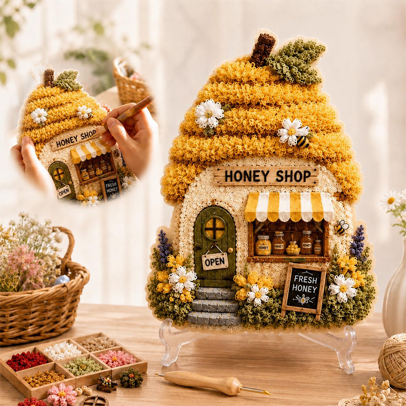 3D Mushroom House Poke Art DIY - đánh giá và giá Tool Set